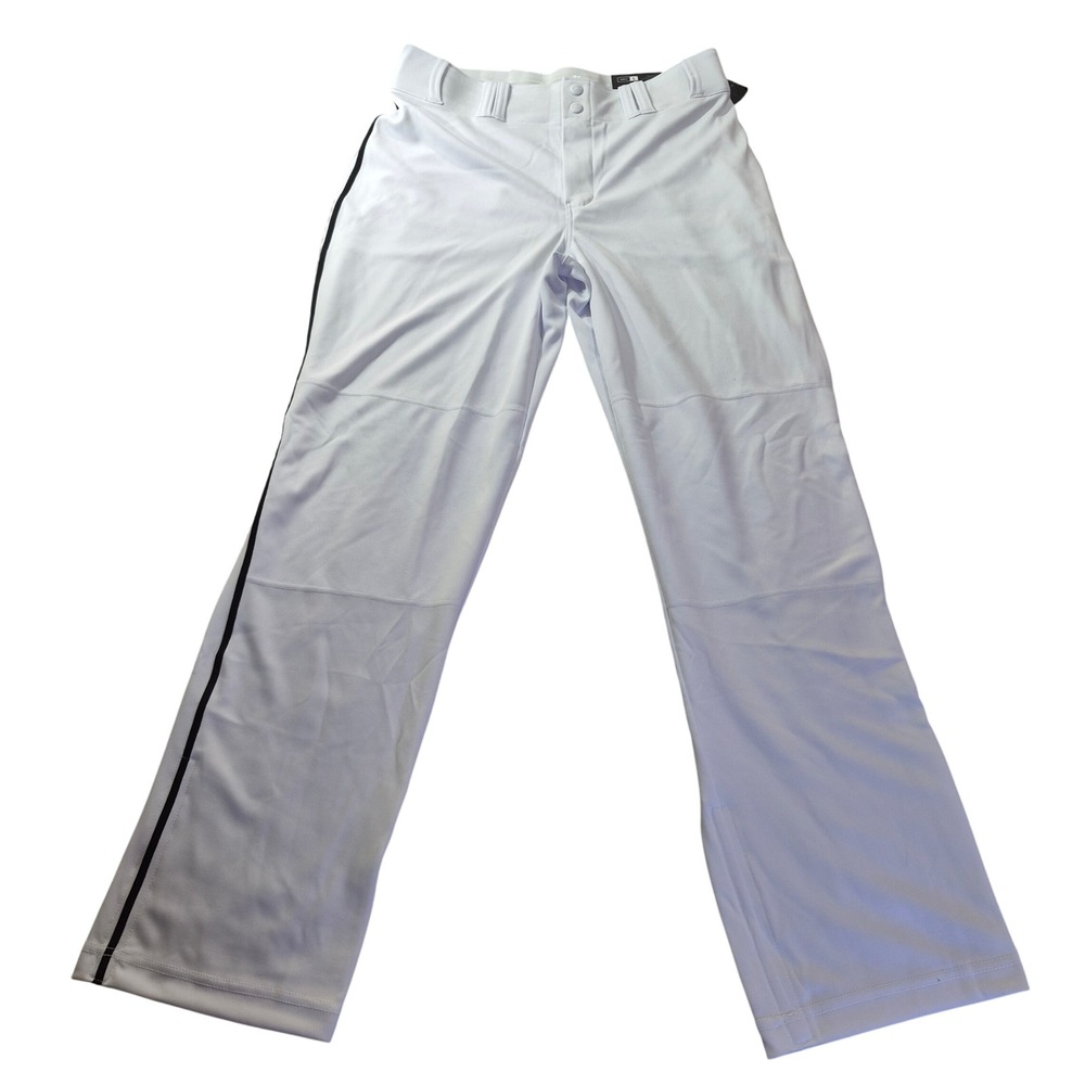 Champro Triple Crown Open Bottom BP91U Mens Large White Black Pipe Baseball Pant